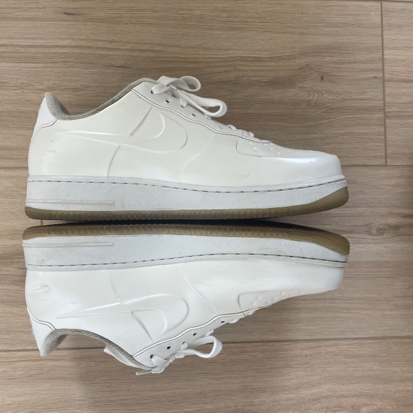 Nike Foamposite Air Force 1 low triple white sneakers - Picture 1 of 8